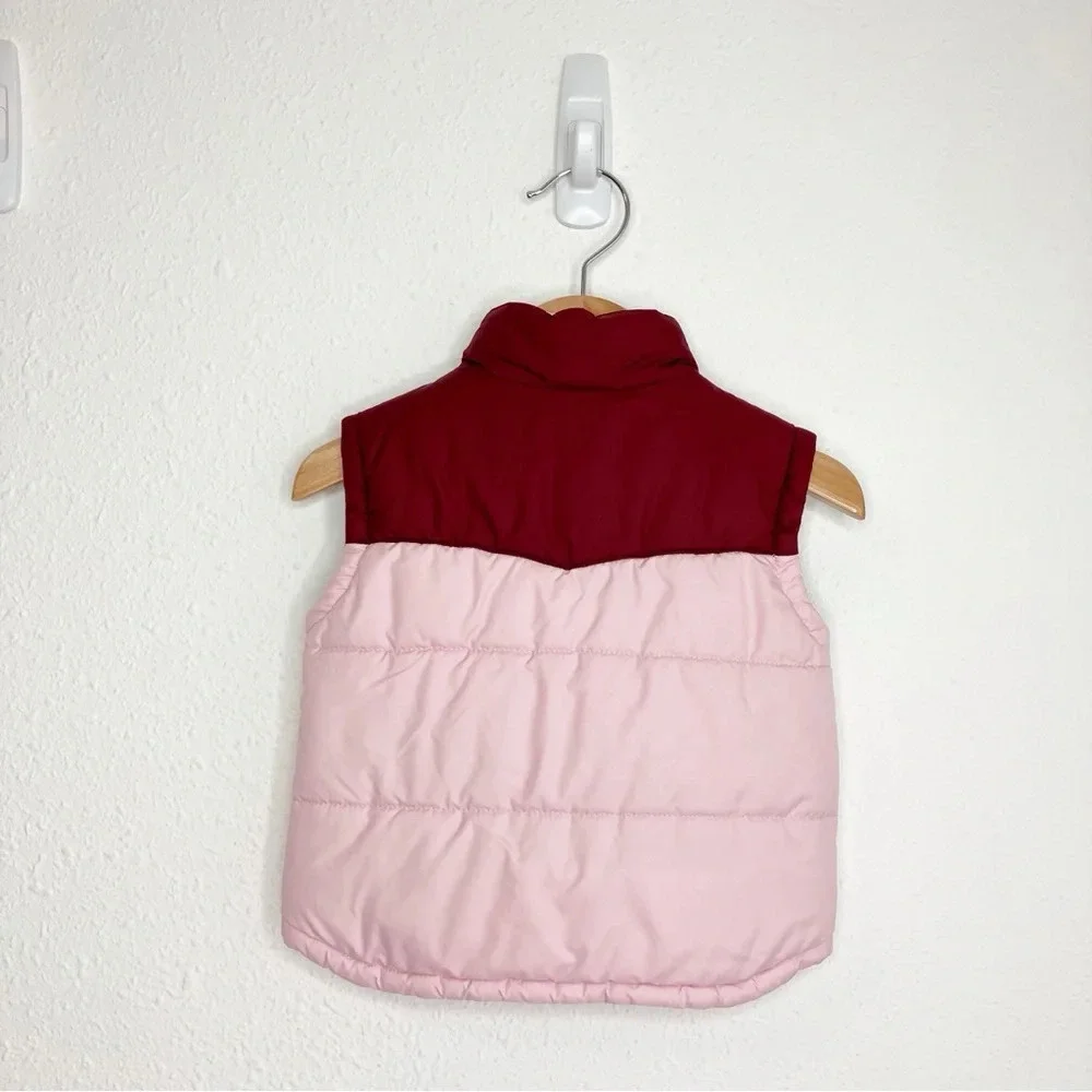 Patagonia baby puffer‎ vest pink and maroon colorblock size 6 months